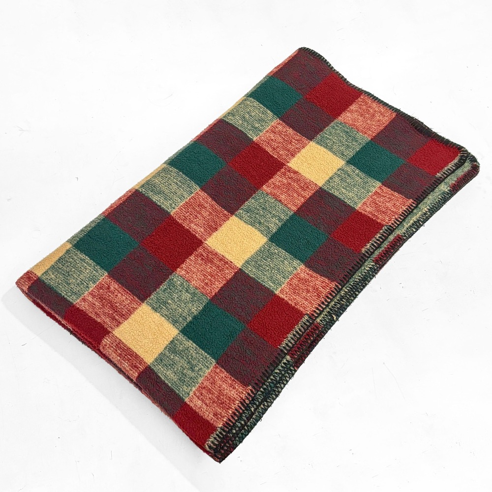 Biederlack VTG Lodge Plaid Colorblock Throw Blanket Reversible 58x46 Cabincore - Picture 2 of 9